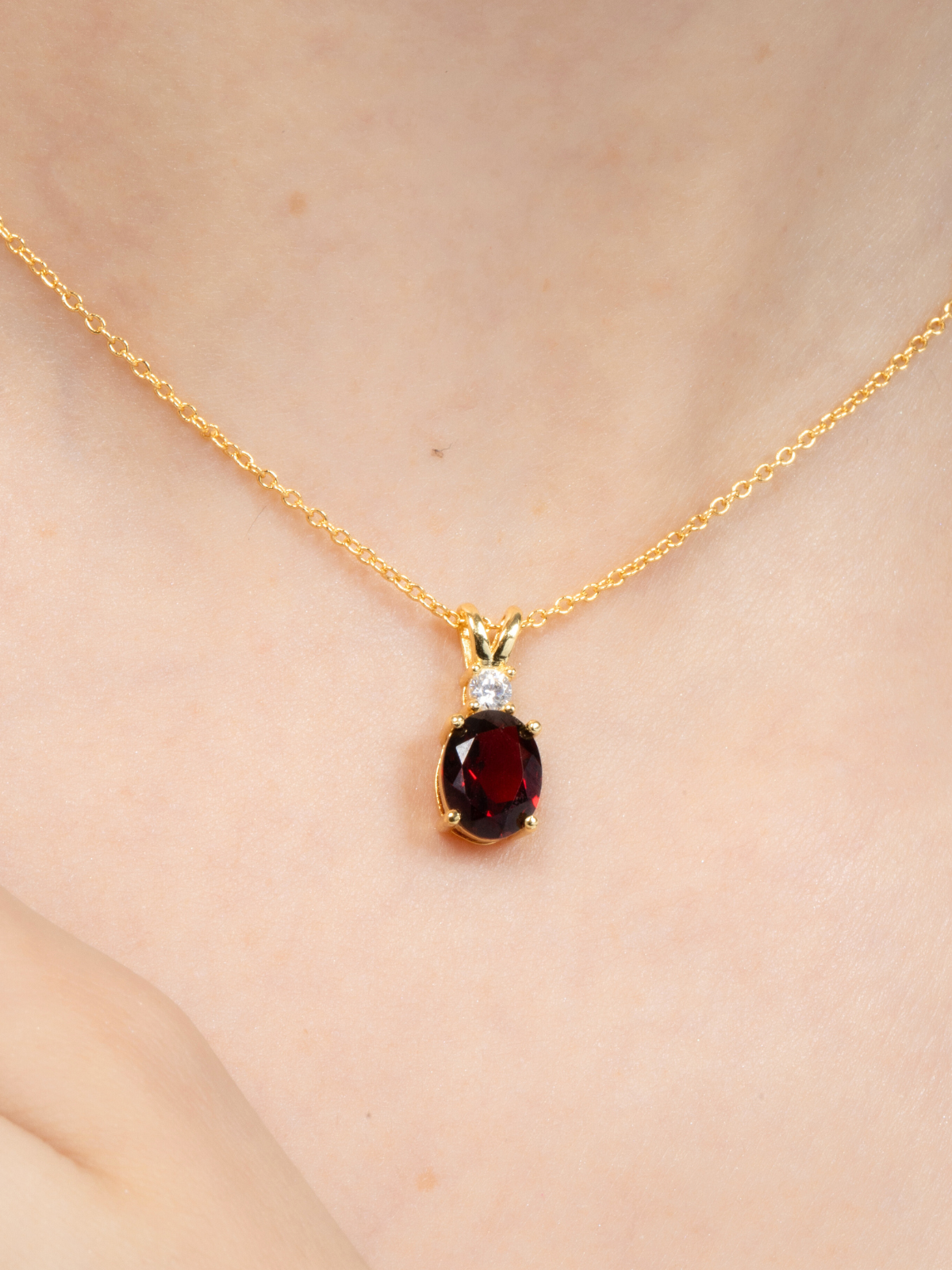 Mini Set 1 - Garnet Jewellery Set in 18k Gold Vermeil