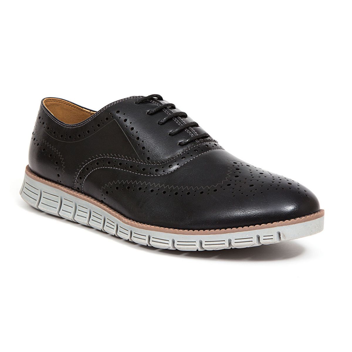 Deer Stags Benton Jr black gray wingtip Oxford shoes variant