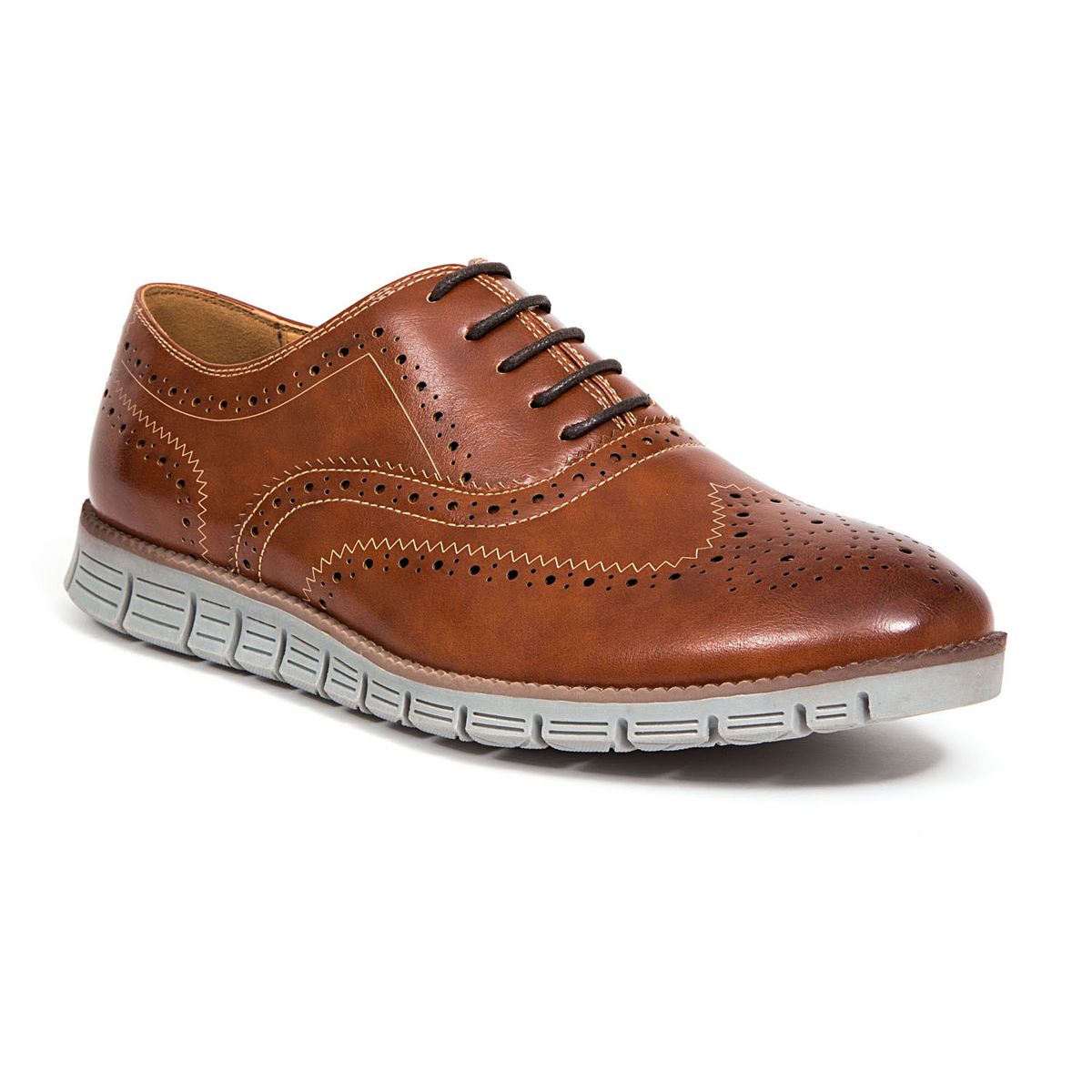 Deer Stags Benton Jr dark luggage gray wingtip Oxford shoes variant