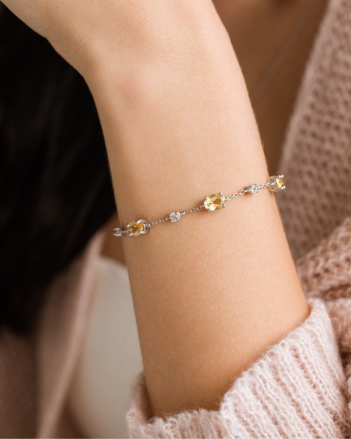 Citrine bracelet in sterling silver model image