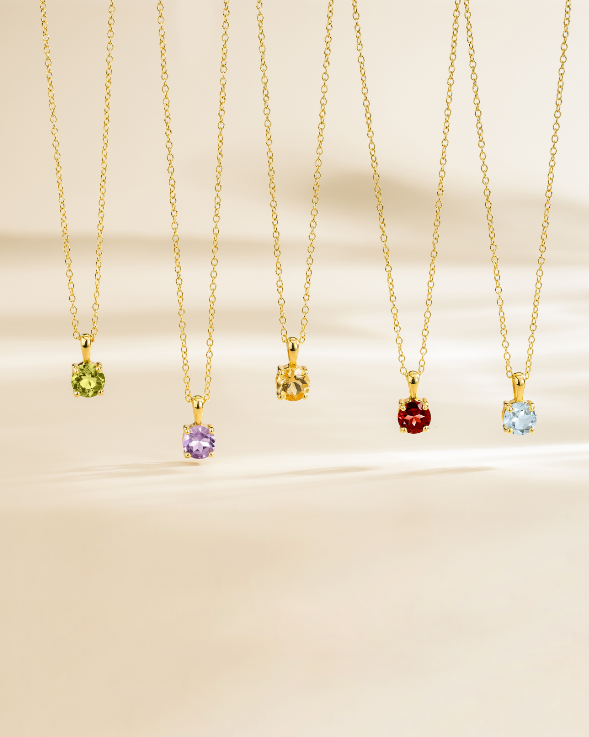 Citrine Solitaire Pendant Necklace in 18k Gold Vermeil