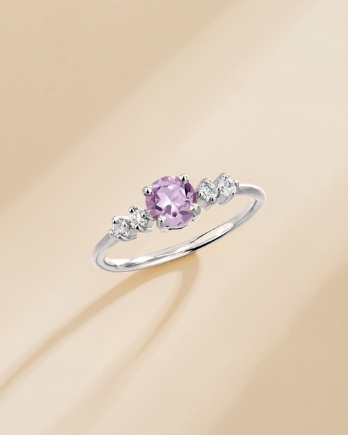 Vianne Jewellery lavender amethyst five-stone ring in sterling silver product detail