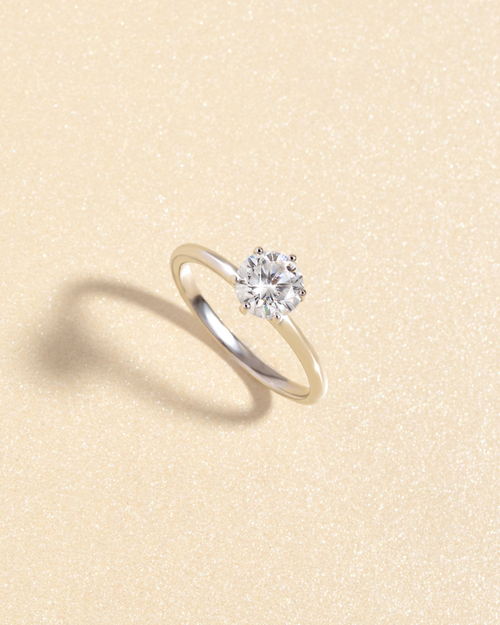 Vianne Jewellery 1ct round brilliant moissanite solitaire engagement ring in sterling silver product view