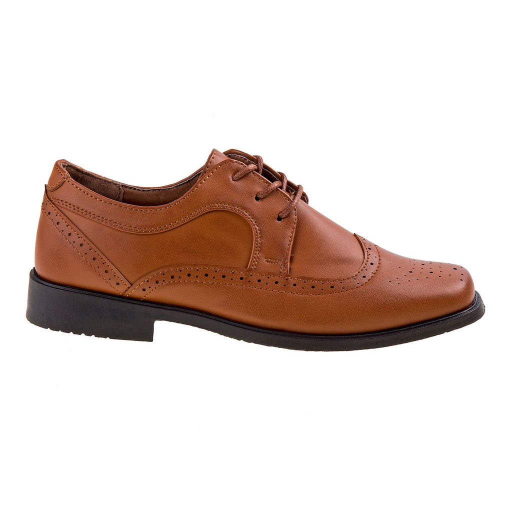 Josmo Classic boys' wingtip dress shoes angled view