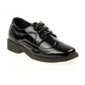 Josmo Classic boys' black patent wingtip dress shoes variant