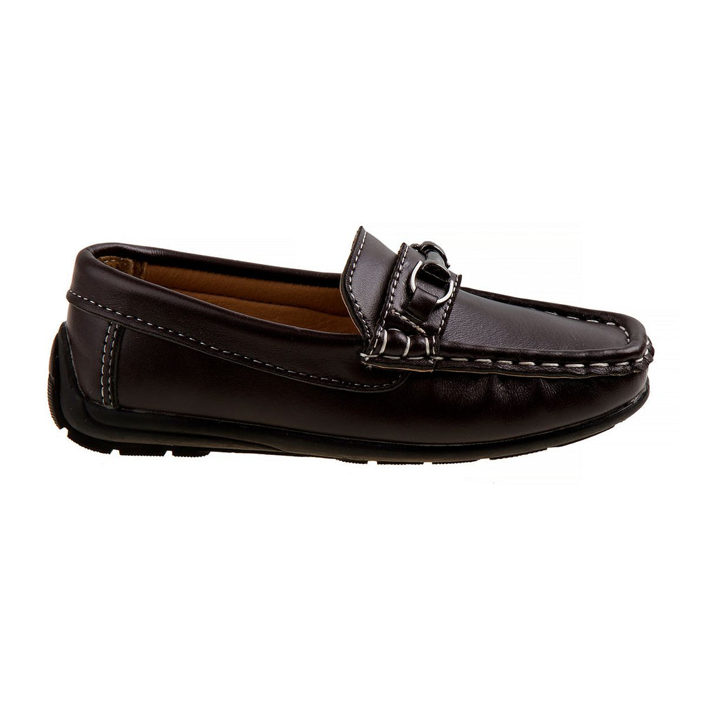 Josmo Classic boys' brown loafers angled view