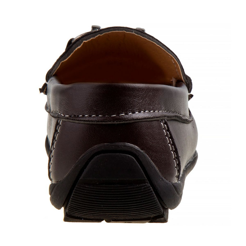 Josmo boys' brown loafers heel detail