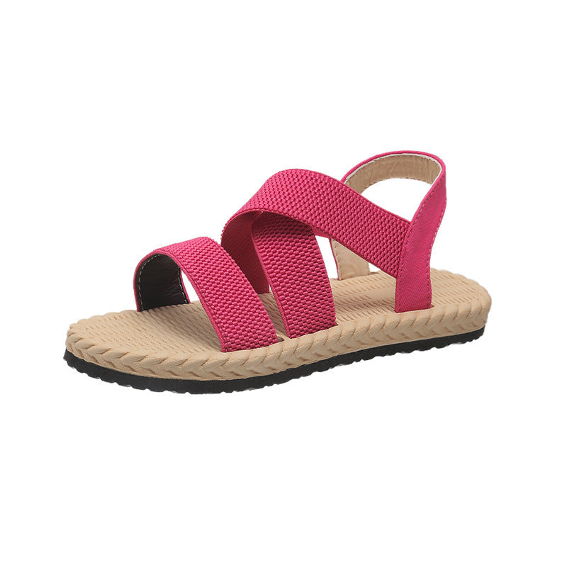 Kenike flat Roman cross strap soft bottom sandals final view