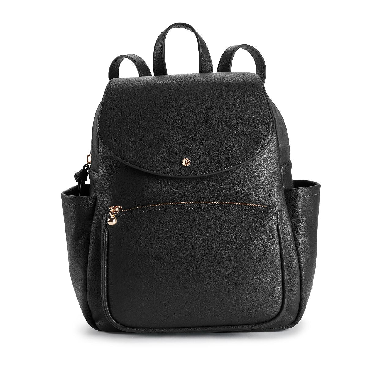 LC Lauren Conrad Kate black flap backpack variant