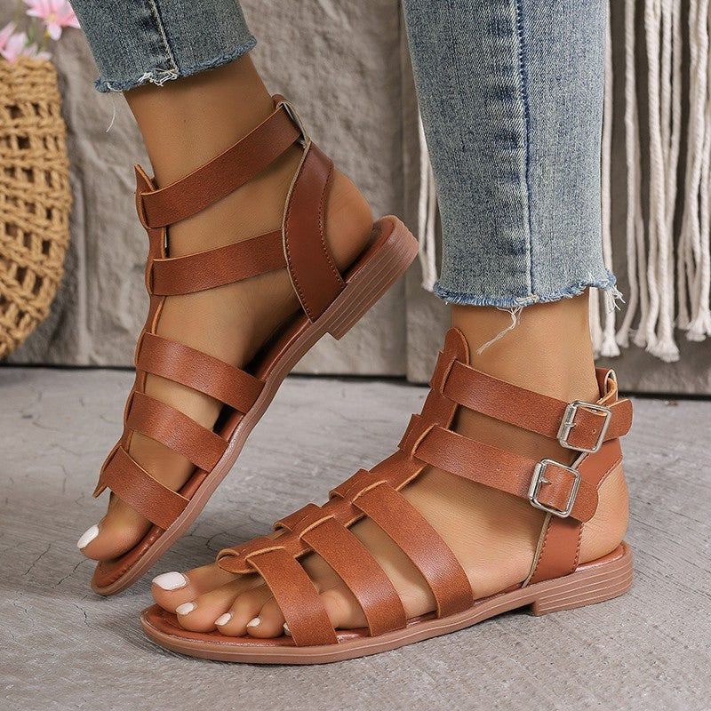 Kenike hollow thick heel sandals side profile