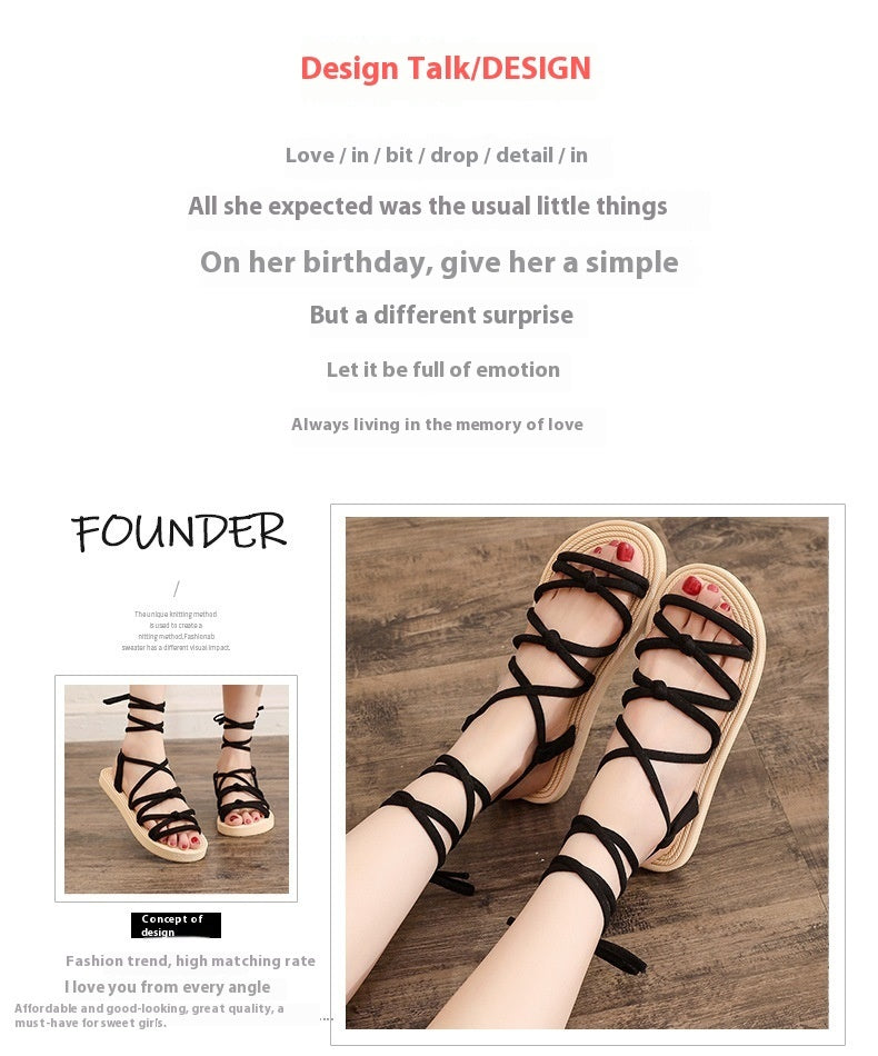 Kenike black casual flannel flat sandals side profile