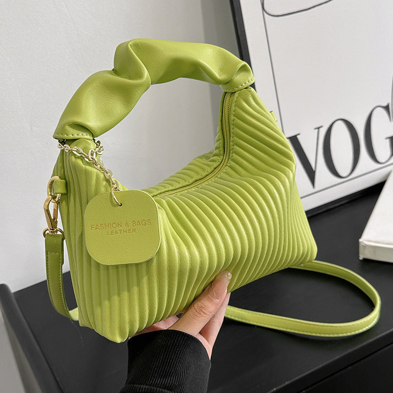 Kenike PU leather cloud bag side profile and strap detail