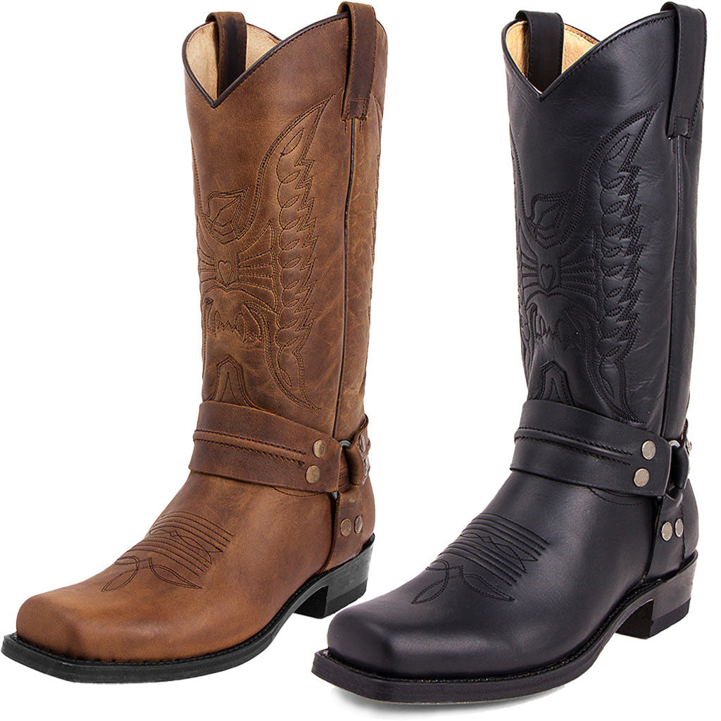 Kenike men's height-increasing denim knight boots colour options