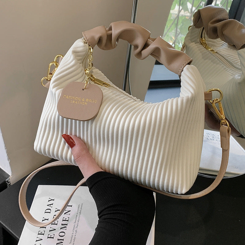 Kenike pleated cloud small tote bag interior view