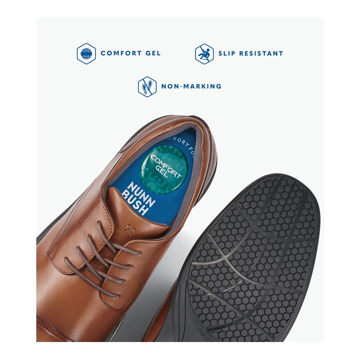 Nunn Bush Kore Pro Oxford shoes leather upper detail