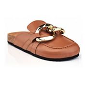 Henry Ferrera Lamar cognac women's chain detail clogs variant