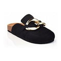 Henry Ferrera Lamar black suede chain link clogs variant