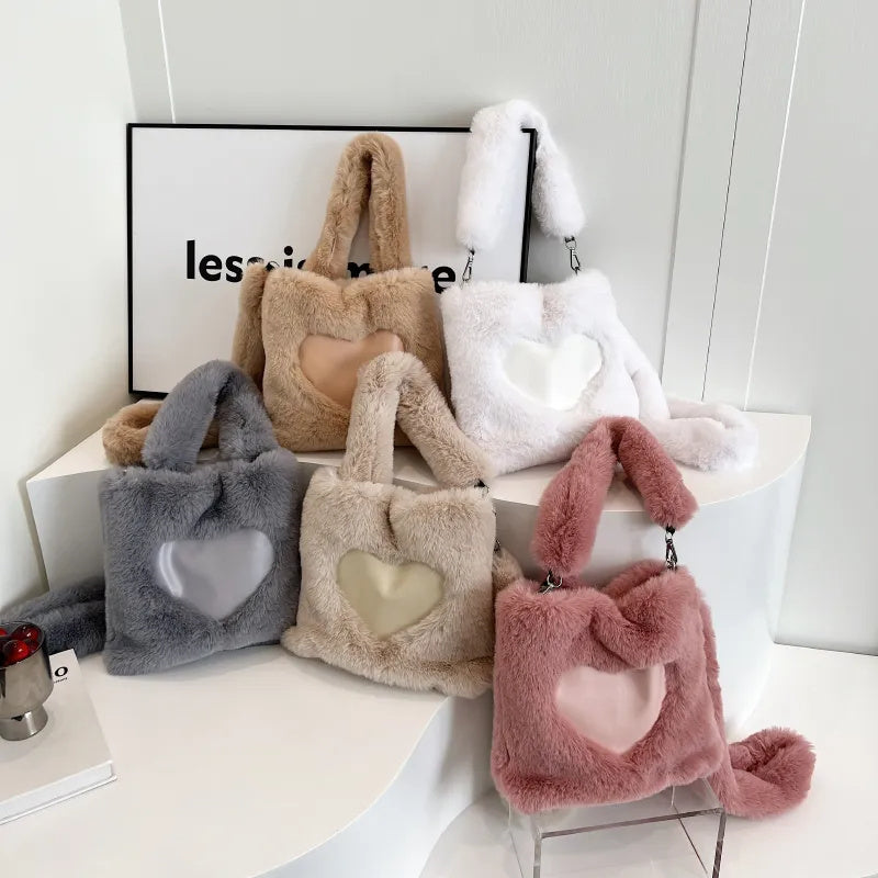 Kenike fluffy shoulder bag soft texture detail