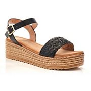 Henry Ferrera Ramira black woven platform sandals variant