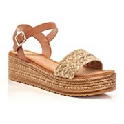 Henry Ferrera Ramira tan woven platform sandals variant