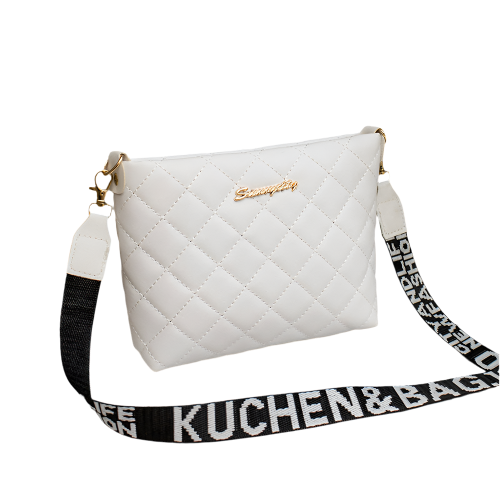Kenike small messenger bag embroidery and chain detail