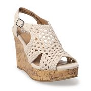SO Taffy natural woven women's wedge sandals variant