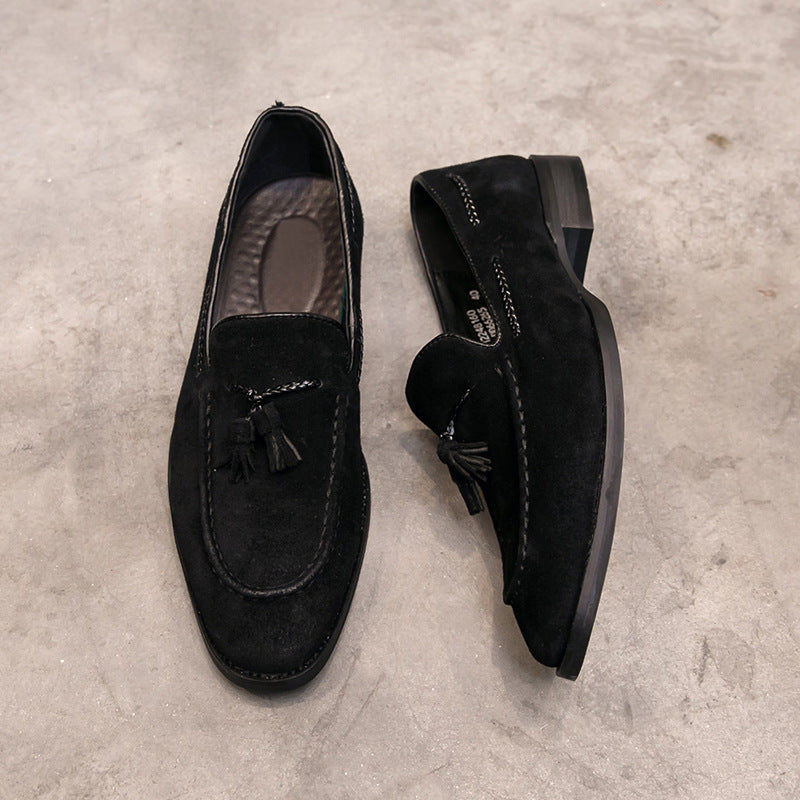 Kenike men's British matte leather shoes upper detail