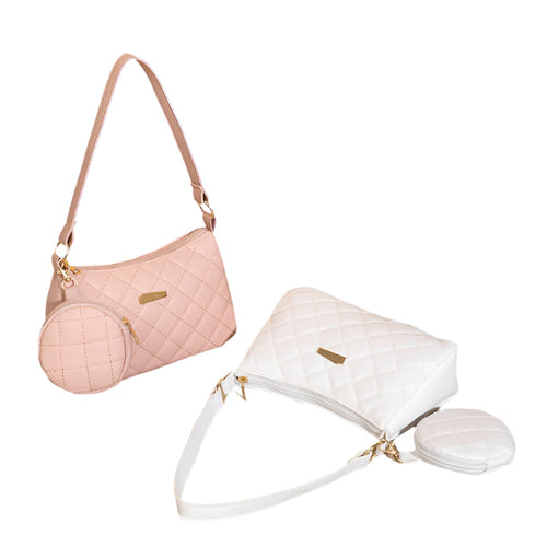 Kenike women's shoulder bag front view with top handles