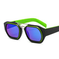 Kenike men's black green retro colour trend sunglasses variant