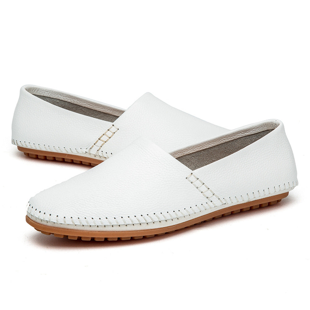 Kenike yellow brown driving shoes detail view