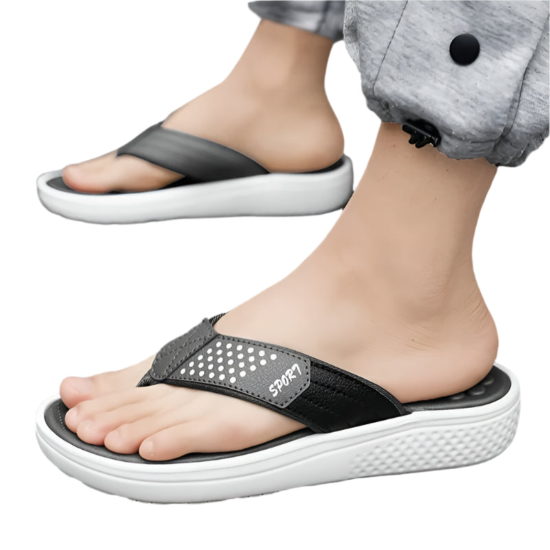 Kenike men's grey non-slip beach flip-flops K3008-2 variant