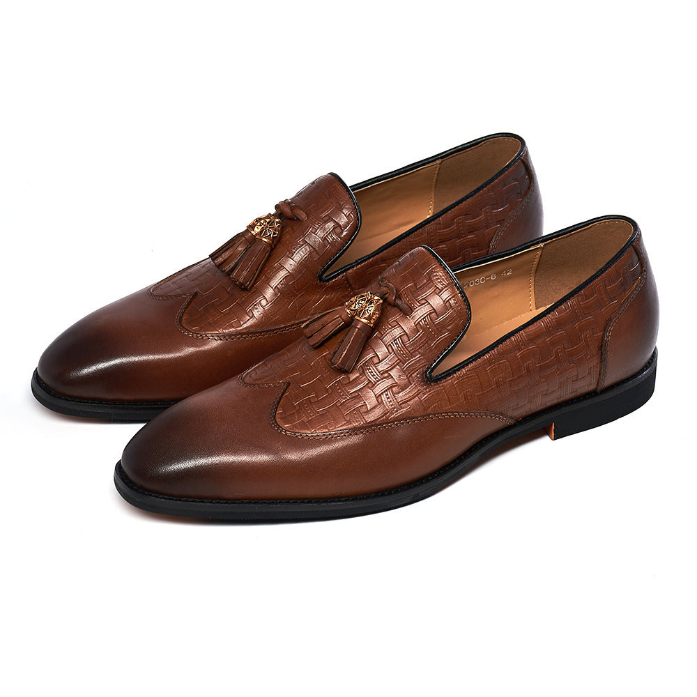 Kenike men's tassel business casual leather shoes final view