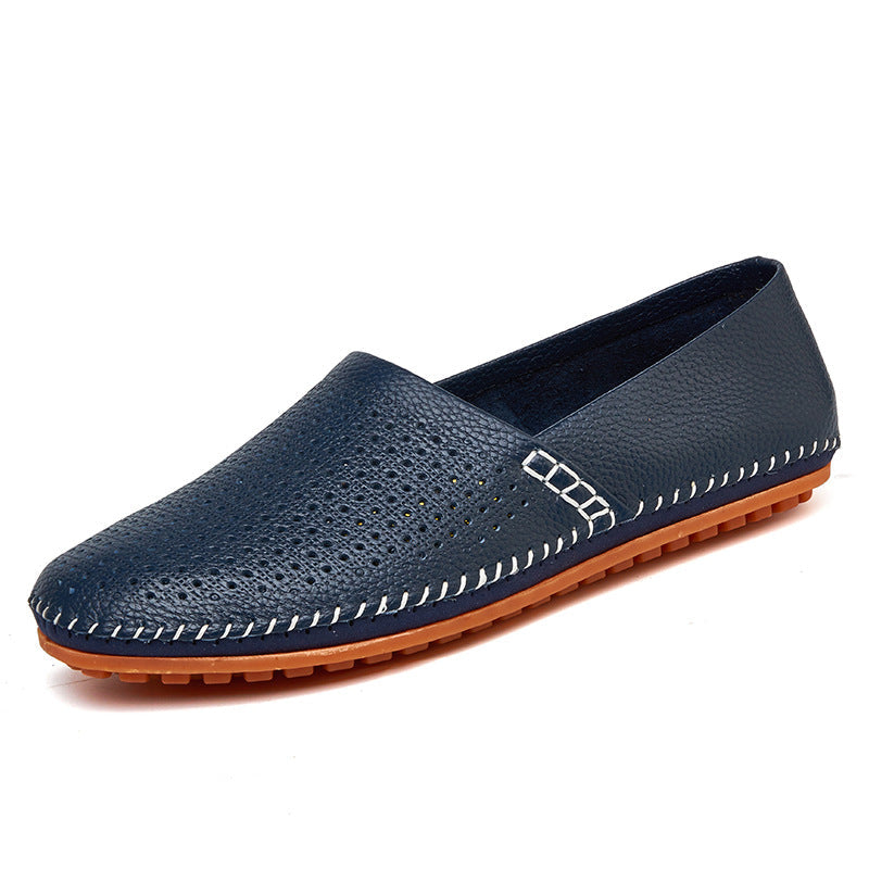 Kenike men's summer driving shoes black and brown comparison view