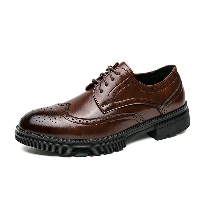 Kenike men's brogue business formal leather shoes final view