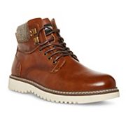 Madden Daqost men's cognac boots knit padded cuff variant