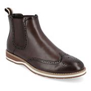 Vance Co Thorpe men's brown wingtip Chelsea boots Tru Comfort Foam variant