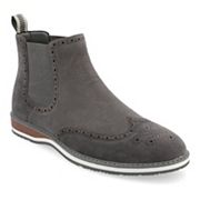 Vance Co Thorpe men's gray wingtip Chelsea boots Tru Comfort Foam variant