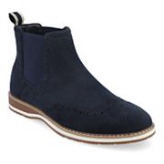 Vance Co Thorpe men's navy wingtip Chelsea boots Tru Comfort Foam variant