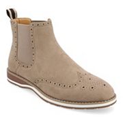 Vance Co Thorpe men's taupe wingtip Chelsea boots Tru Comfort Foam variant