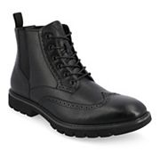 Vance Co Bowman men's black wingtip ankle boots Tru Comfort Foam variant