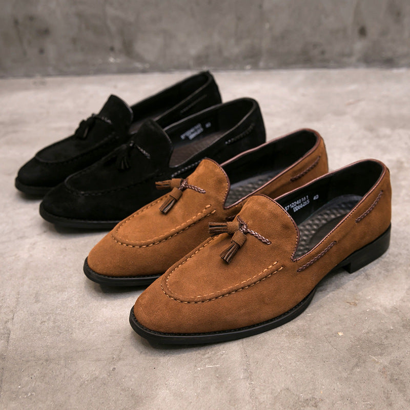 Kenike men's matte leather slip-on shoes side profile