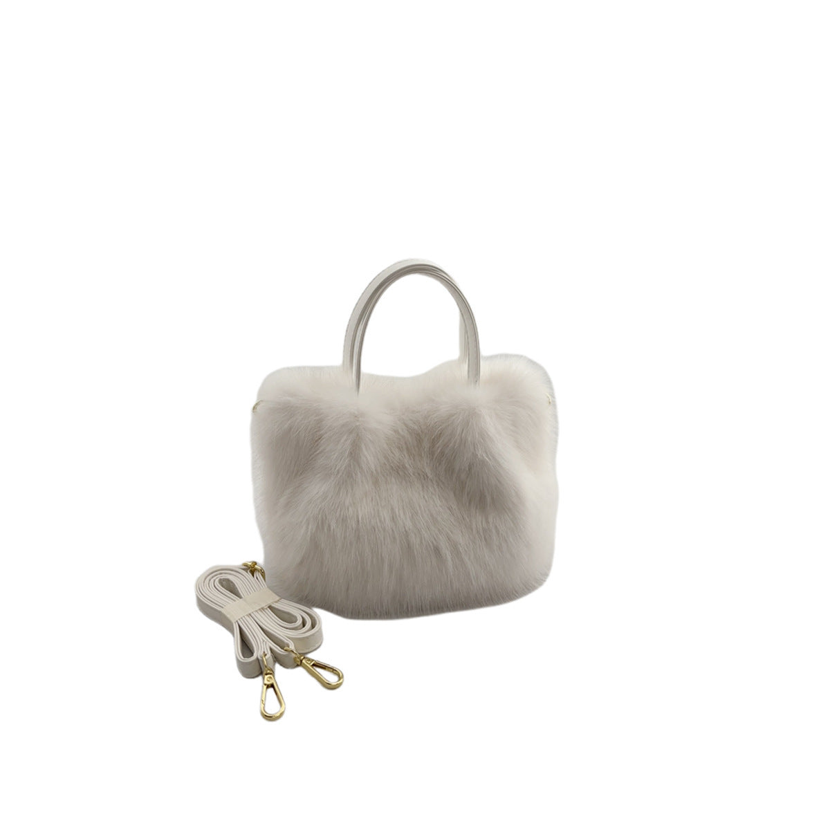 Kenike white women's faux fur-style tote bag variant