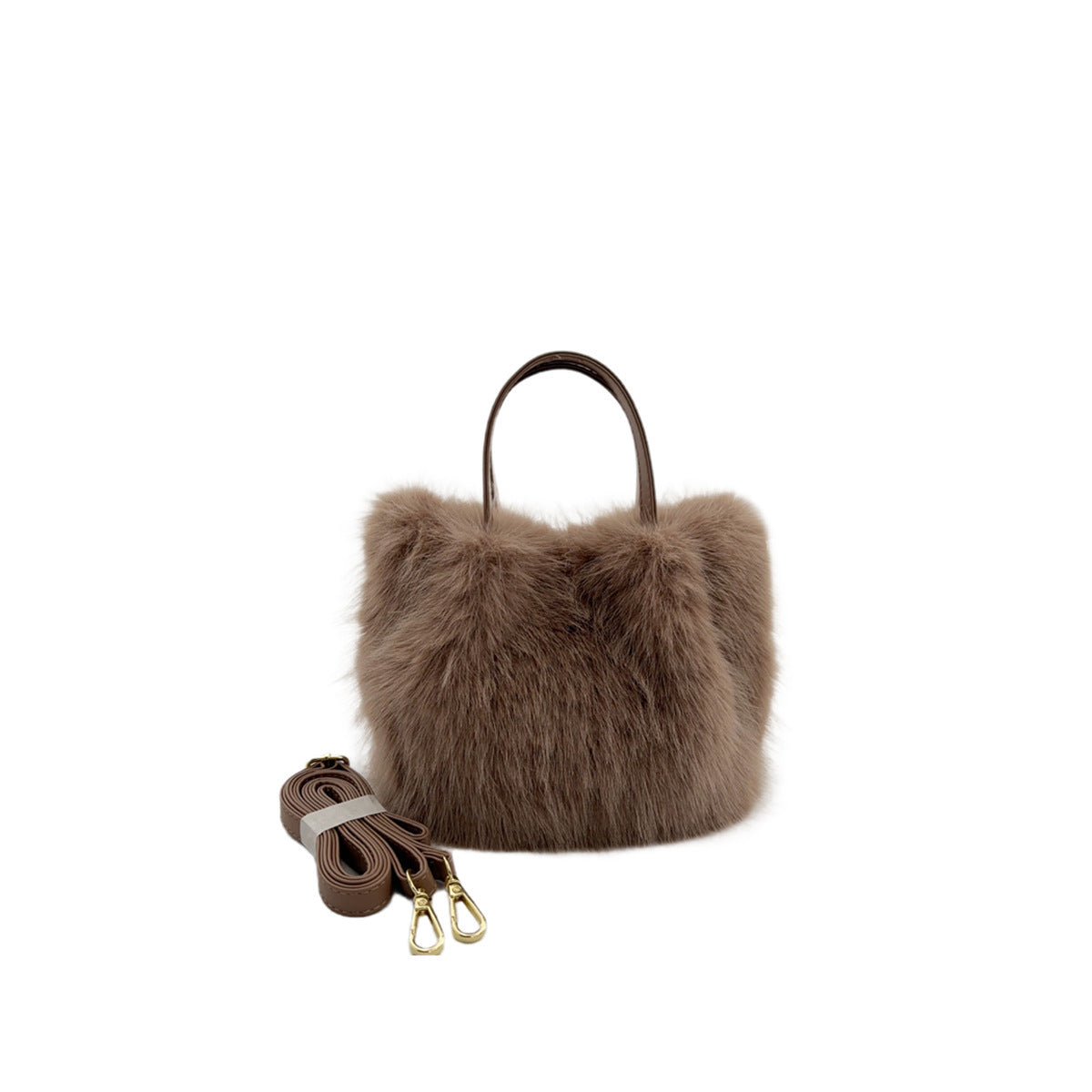 Kenike camel women's faux fur-style tote bag variant