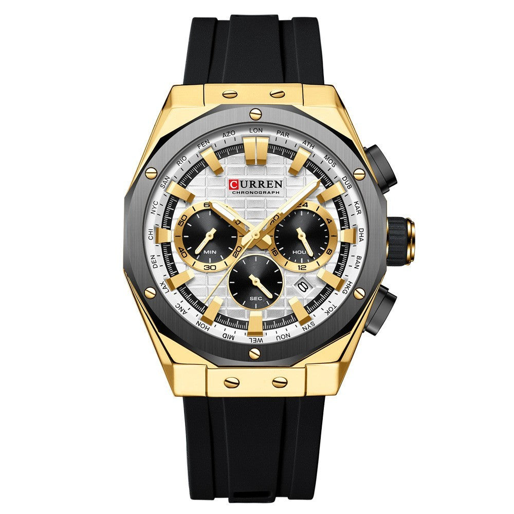 Kenike rose shell blue calendar watch variant