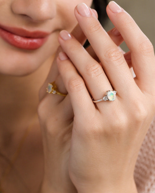 Opal ring in sterling silver model image
