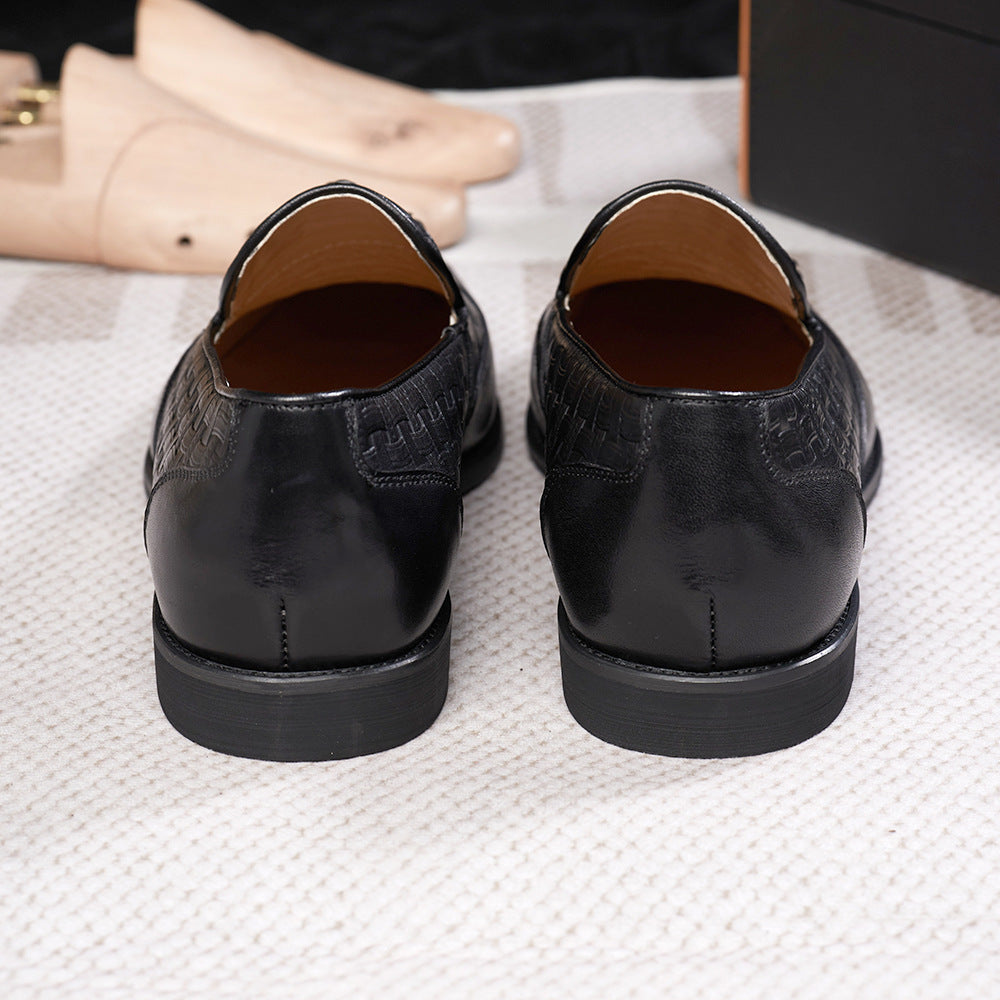 Kenike business casual tassel shoes heel detail