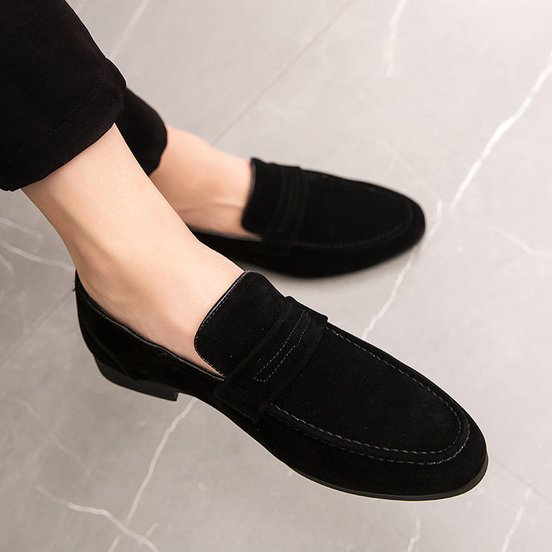 Kenike men's black slip-on shoes heel detail