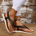 Kenike black flip-toe wedge platform Roman sandals variant