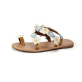 Kenike blue flat flower toe ring sandals variant