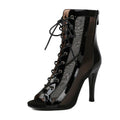 Kenike black patent jazz dance high heel shoes 7cm 9.5cm 11cm variant